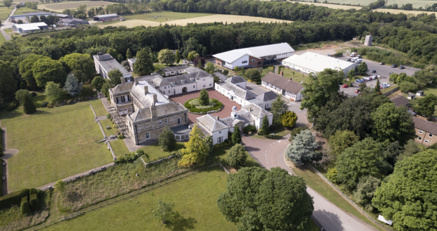 An aerial shot of Kirkley Hall campus at Northumberland College
