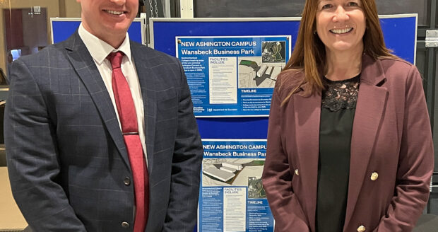 Northumberland College principal Gary Potts and Education Partnership North East CEO Ellen Thinnisen at the public consultation event or Ashington Campus.
