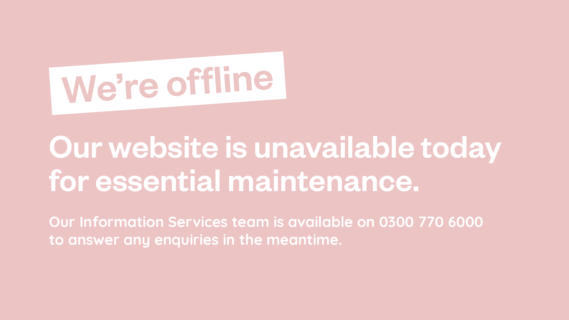 Maintenance Website Banner NC